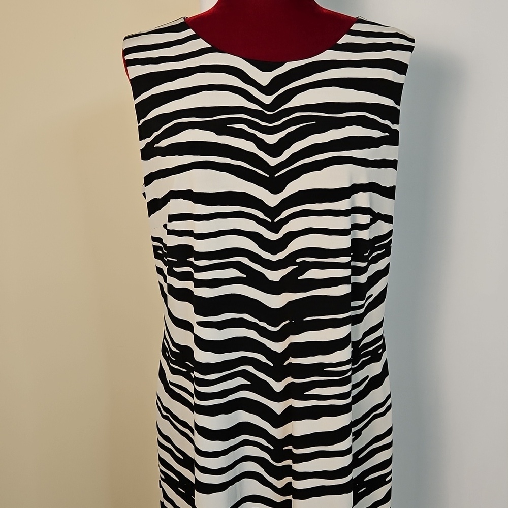 Jennifer Lopez Zebra Print Sleeveless Dress Size 1X - Picture 2 of 6